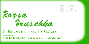 rozsa hruschka business card